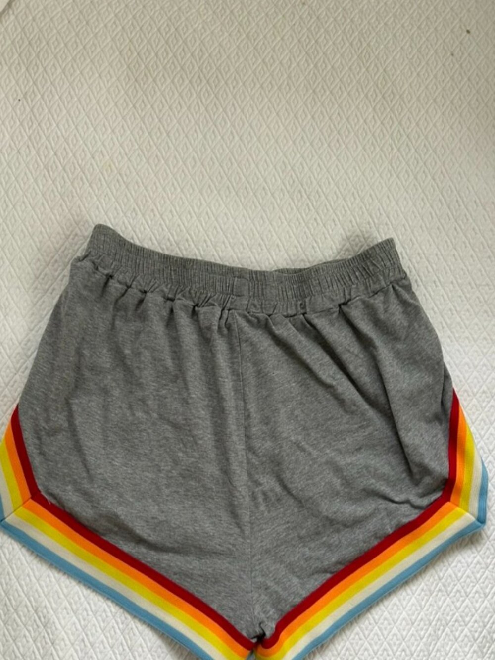 adorable gray jersy knit rinbow stripe NEW vintage inspired running shorts XS